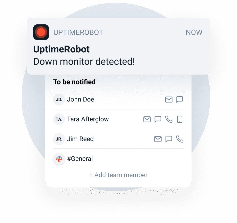 Add your team members to keep them notified.