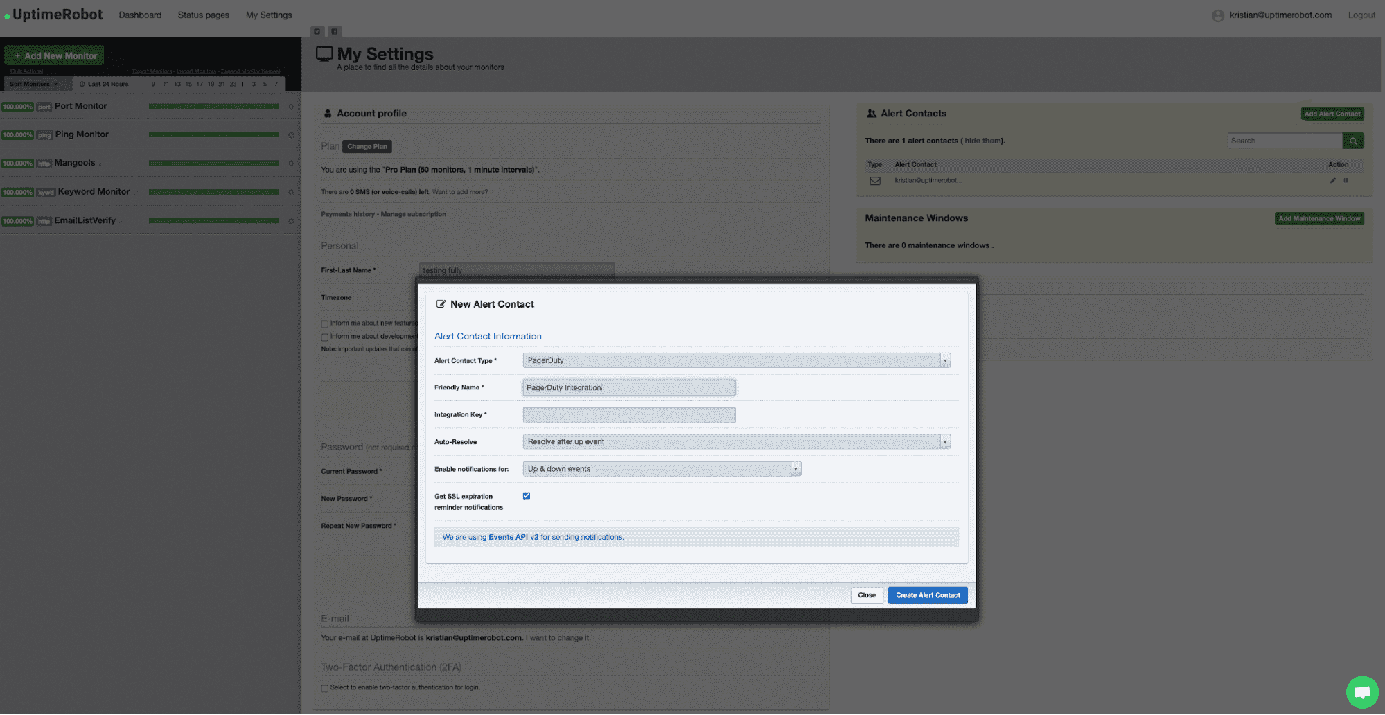 pagerduty integration setup process